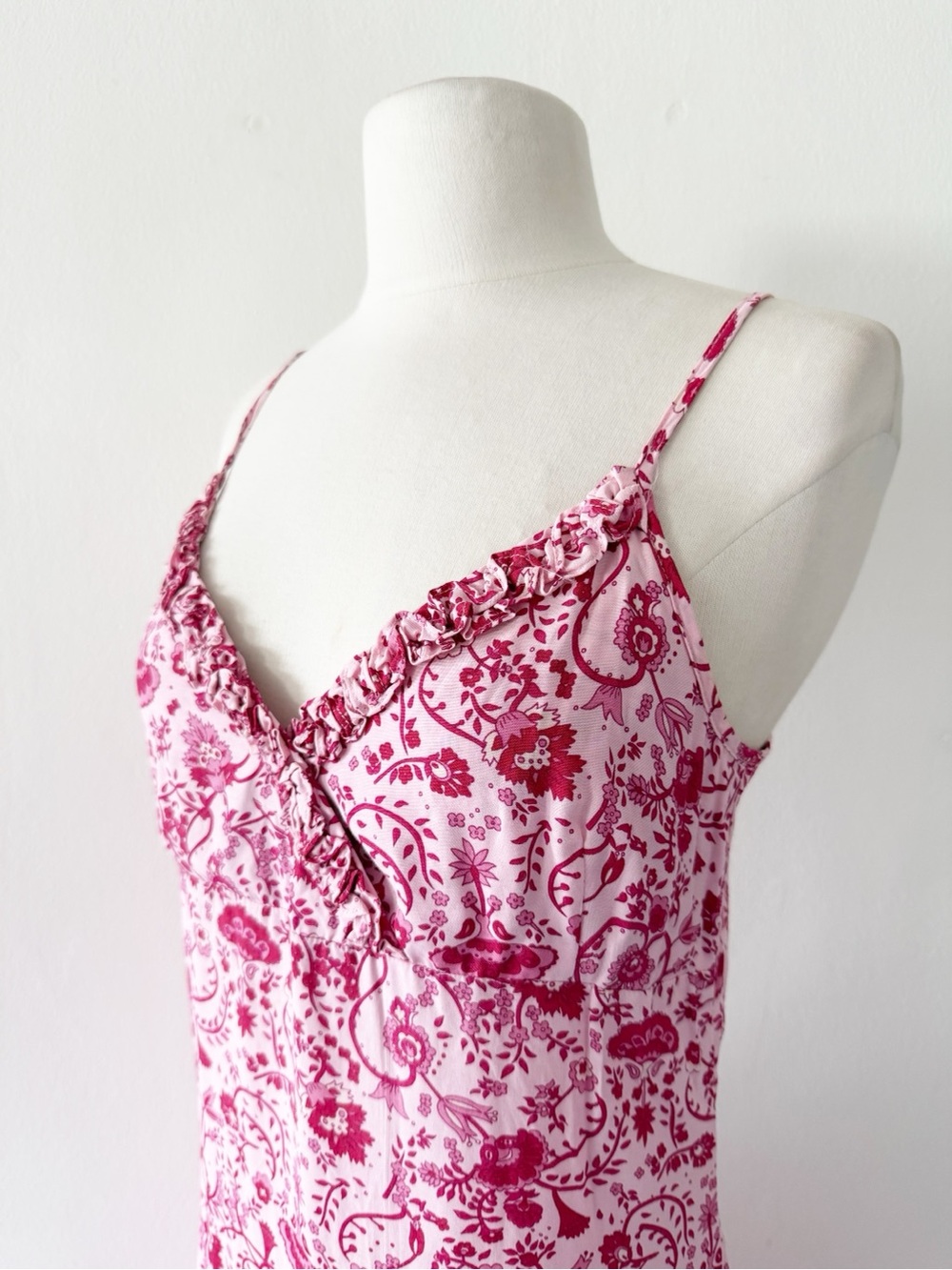 Vintage Y2K Hennes Collection Pink Floral Slip Dress Size 8 - Picture 2 of 5